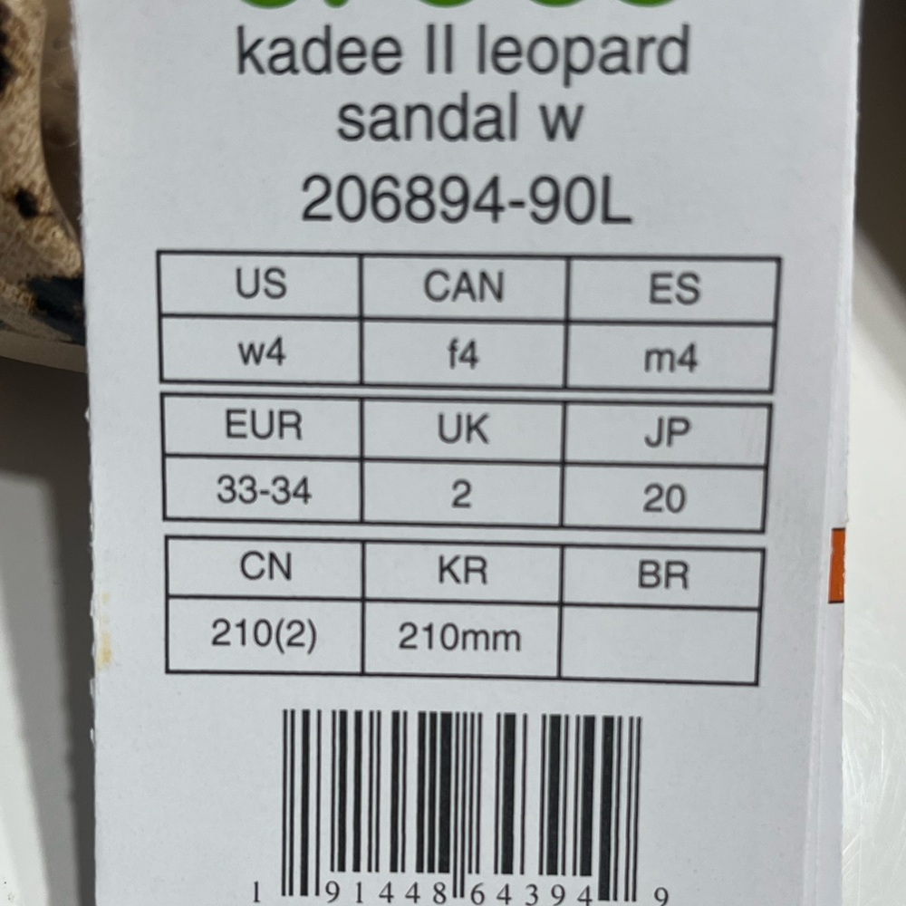 NWT Crocs Kadee II Leopard Sandal - Woman’s Size 4 - Picture 6 of 6